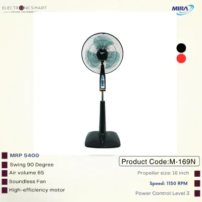 Mira 16" Stand Fan M-169N Black